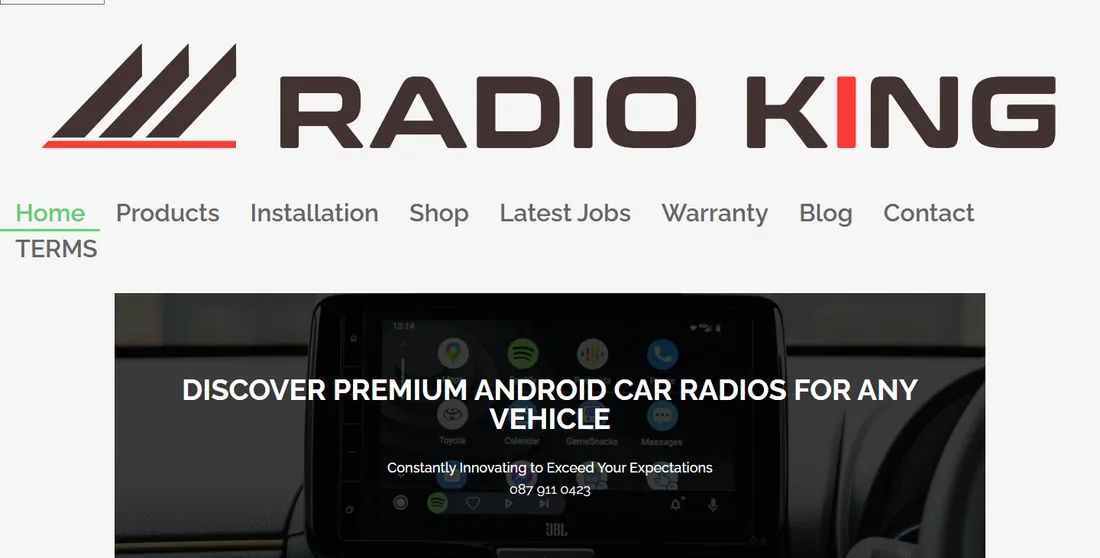 Radio King website home page